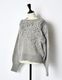 Chain Flower Knit Tops / gray