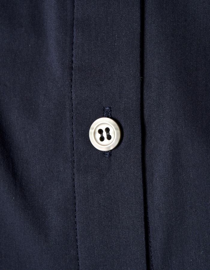 Cotton Bundled Tuck Dress / navy