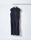 Cotton Bundled Tuck Dress / navy