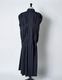 Cotton Bundled Tuck Dress / navy