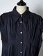 Cotton Bundled Tuck Dress / navy