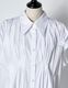 Cotton Bundled Tuck Dress / white