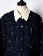 Stripe Cleric Shirt Jacket / navy