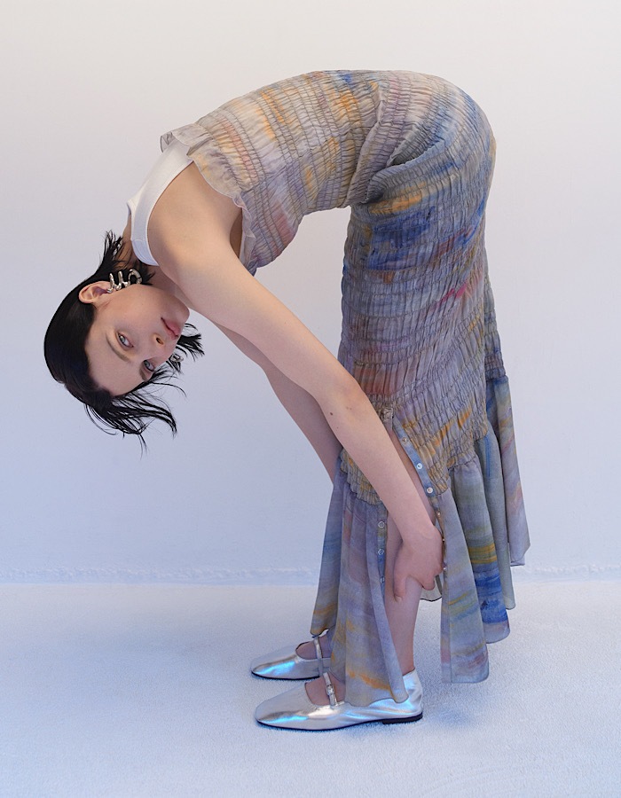 "SEIUN" Shirring Dress / multi