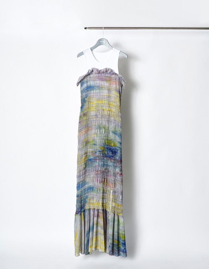 "SEIUN" Shirring Dress / multi