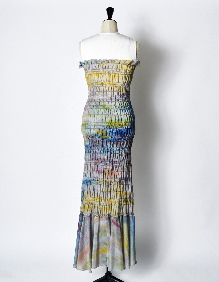 "SEIUN" Shirring Dress / multi