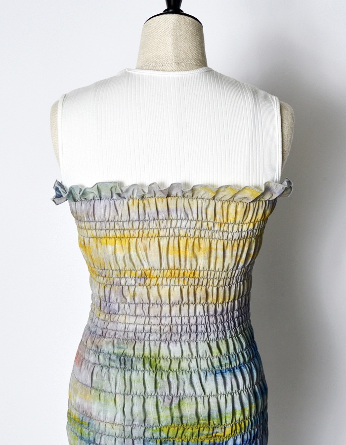 "SEIUN" Shirring Dress / multi