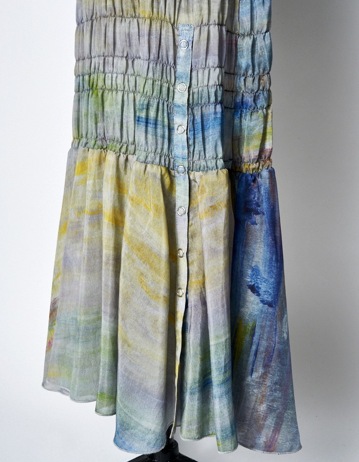 "SEIUN" Shirring Dress / multi
