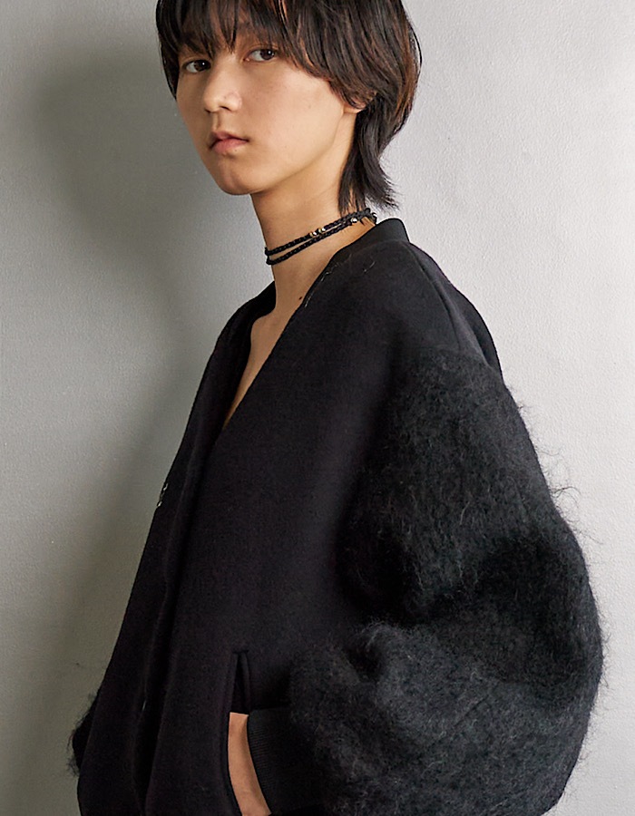 Bond Yarn Beads Choker / black