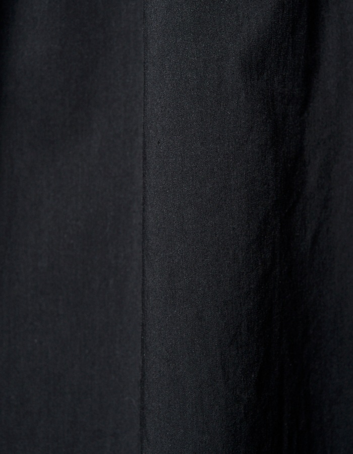 Cotton Bundled Tuck Dress / black