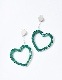 Ocean Plastic Heart Earrings / green