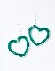 Ocean Plastic Heart Earrings / green