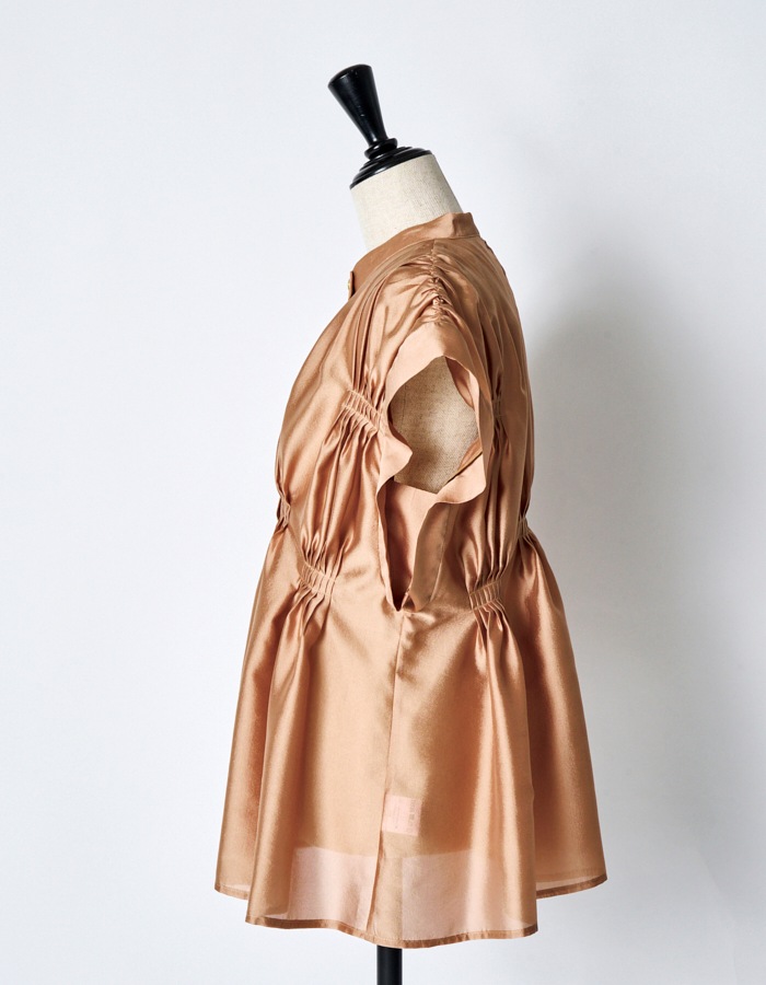 Bundled Tuck Blouse / terracotta