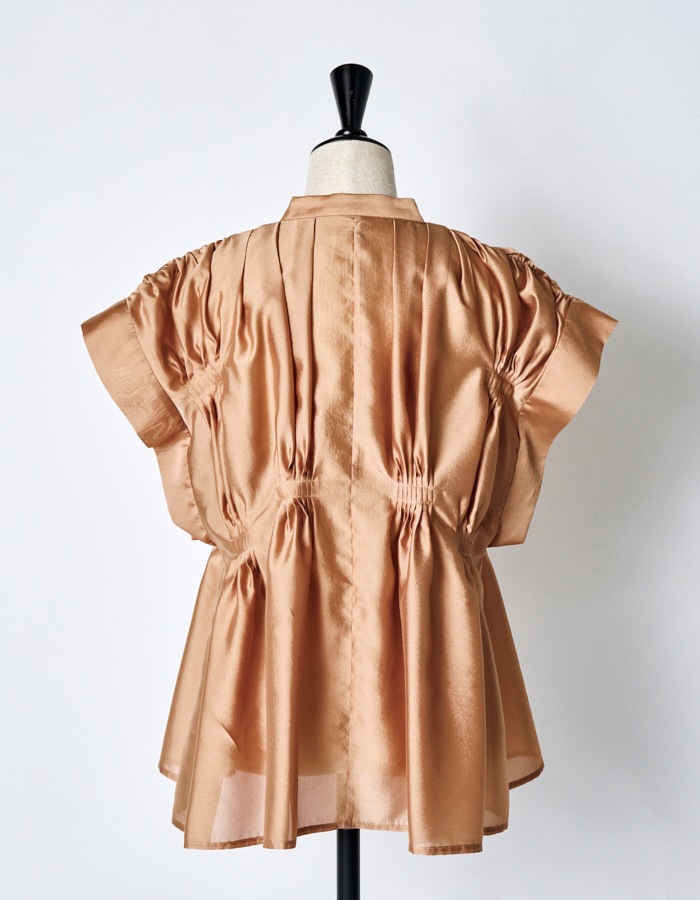 Bundled Tuck Blouse / terracotta