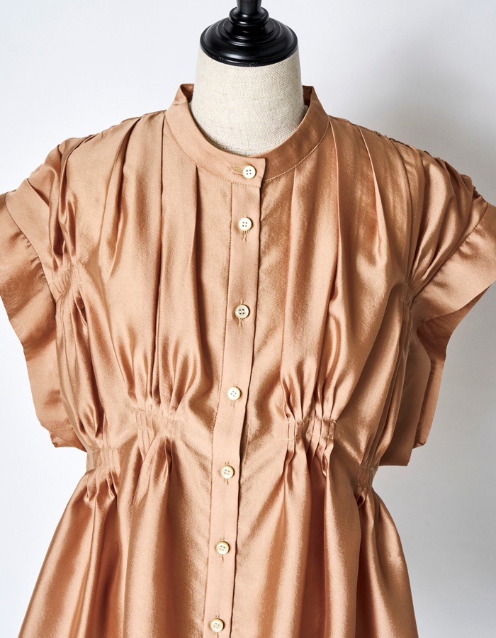 Bundled Tuck Blouse / terracotta