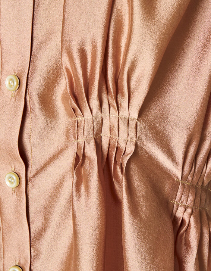 Bundled Tuck Blouse / terracotta