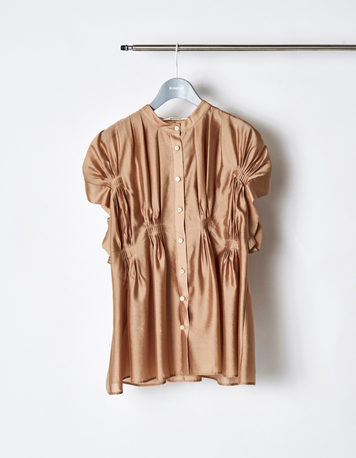 Bundled Tuck Blouse / terracotta