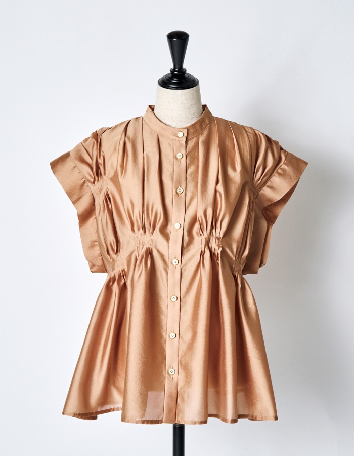 Bundled Tuck Blouse / terracotta