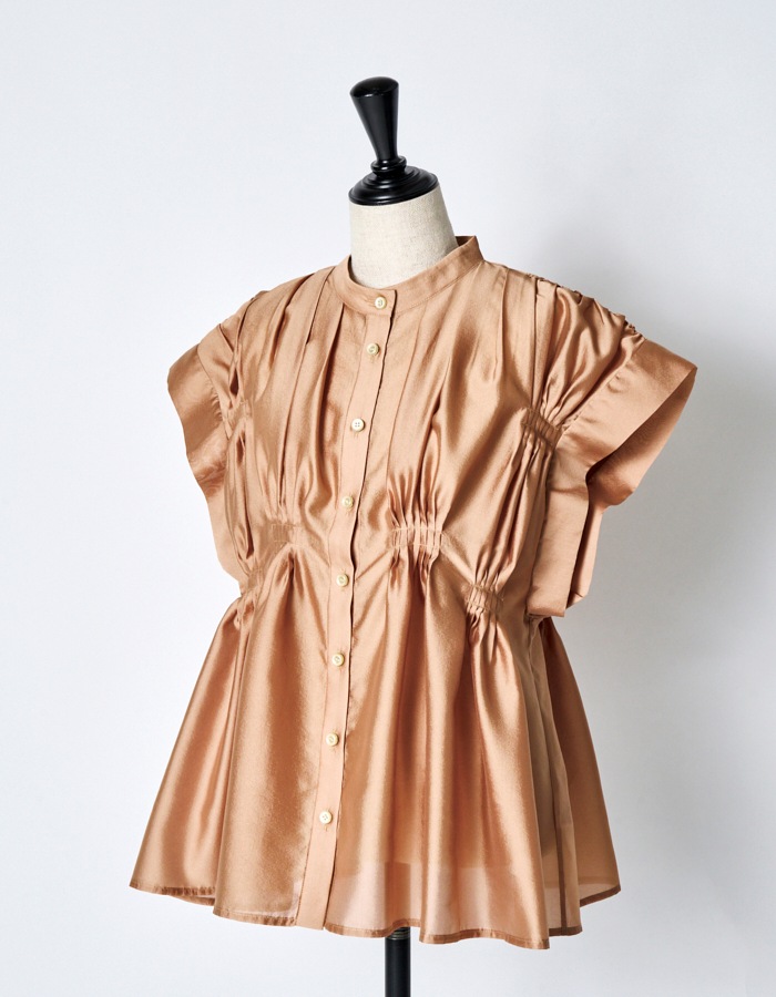 Bundled Tuck Blouse / terracotta