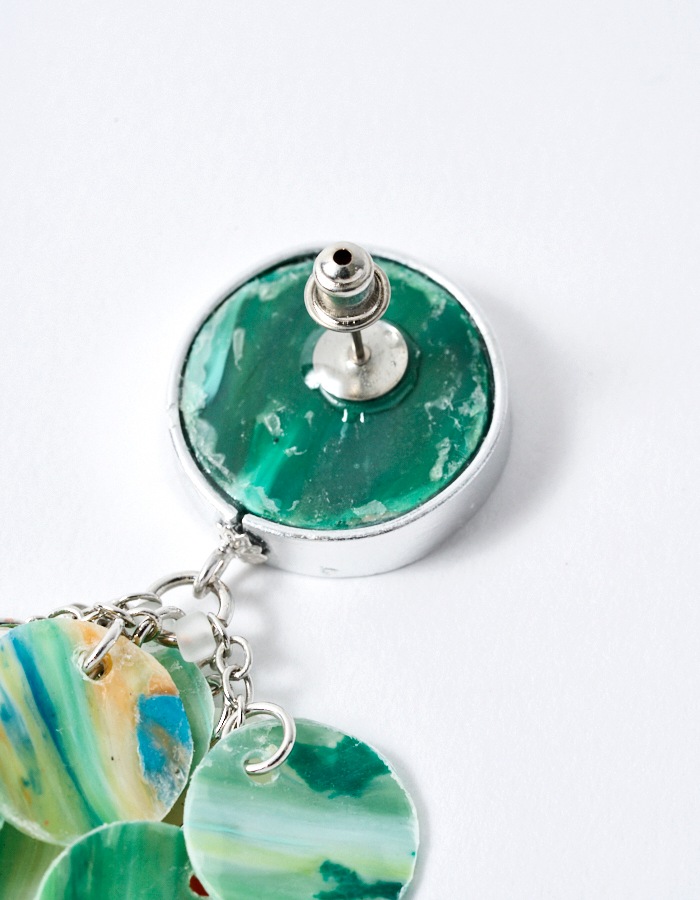 Ocean Plastic Bubble Earrings / green