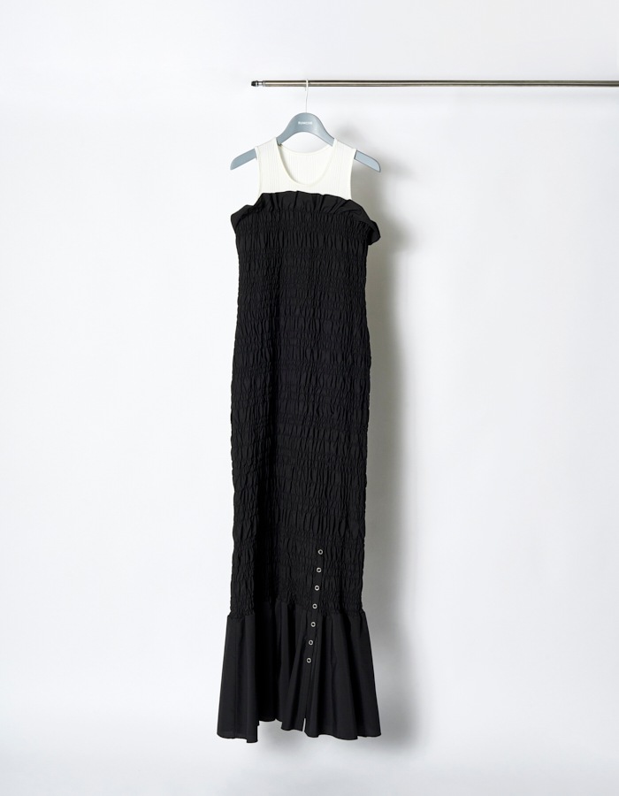 Shirring Dress / black