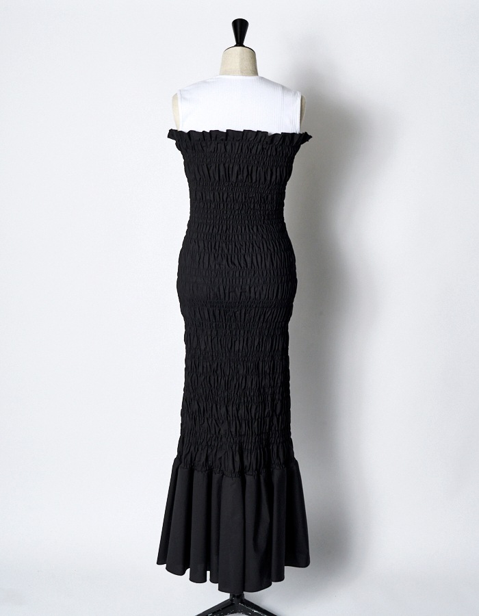 Shirring Dress / black