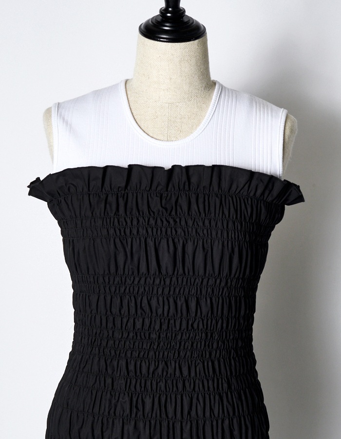 Shirring Dress / black