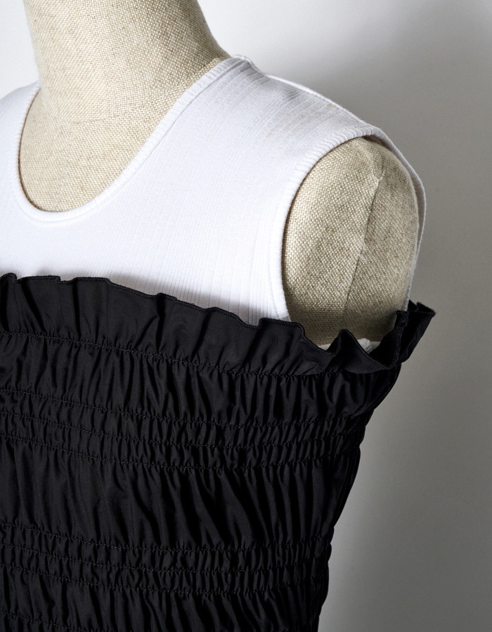 Shirring Dress / black