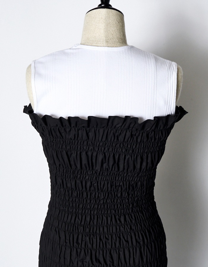 Shirring Dress / black