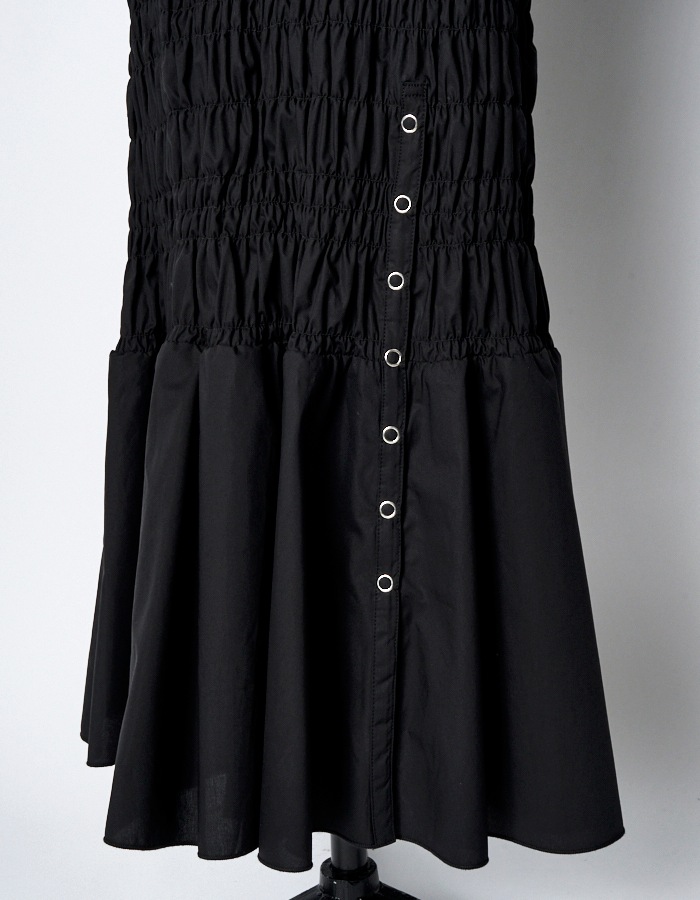 Shirring Dress / black