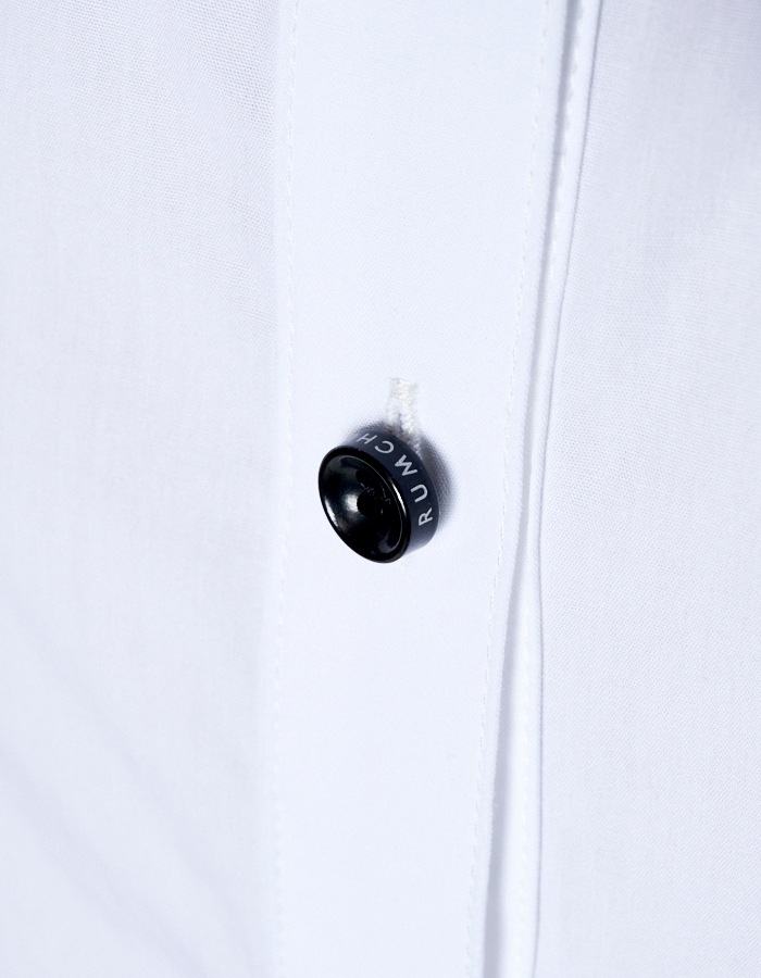 Piping Gathered Blouse / white