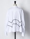 Piping Gathered Blouse / white