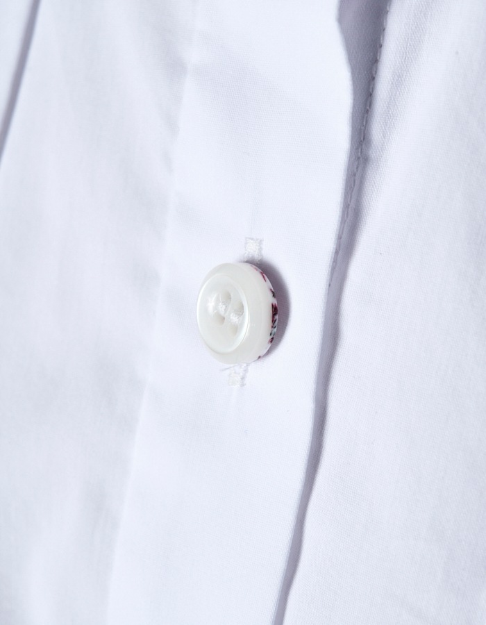 Cotton Bundled Tuck Blouse / white