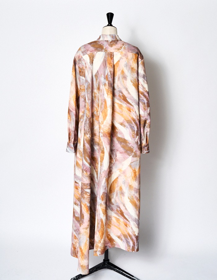 Wing Print Shirt Dress / pink