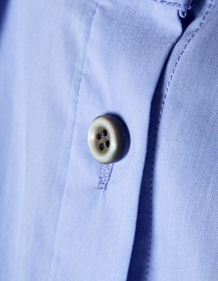 Cotton Bundled Tuck Blouse / sax