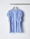 Cotton Bundled Tuck Blouse / sax