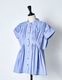 Cotton Bundled Tuck Blouse / sax