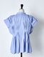 Cotton Bundled Tuck Blouse / sax