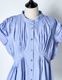 Cotton Bundled Tuck Blouse / sax