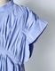 Cotton Bundled Tuck Blouse / sax