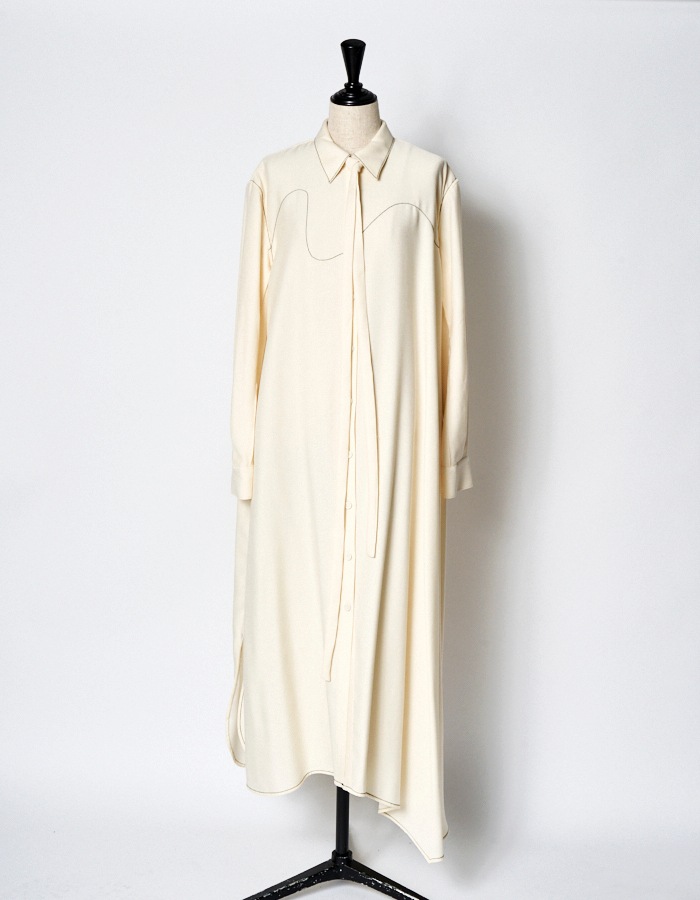 Art Stitch Shirt Dress / off white