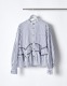 Piping Gathered Blouse / stripe