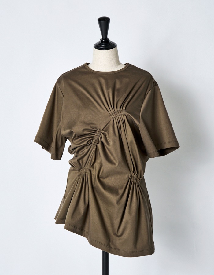 Bundled Tuck Cutsew Tops / khaki