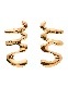 M Letter Pierced Earrings / gold