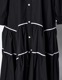 Piping Gathered Shirt Dress / black