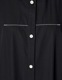Piping Gathered Shirt Dress / black