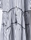 Stripe Piping Gathered Shirt Dress / black