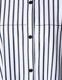 Stripe Piping Gathered Shirt Dress / black