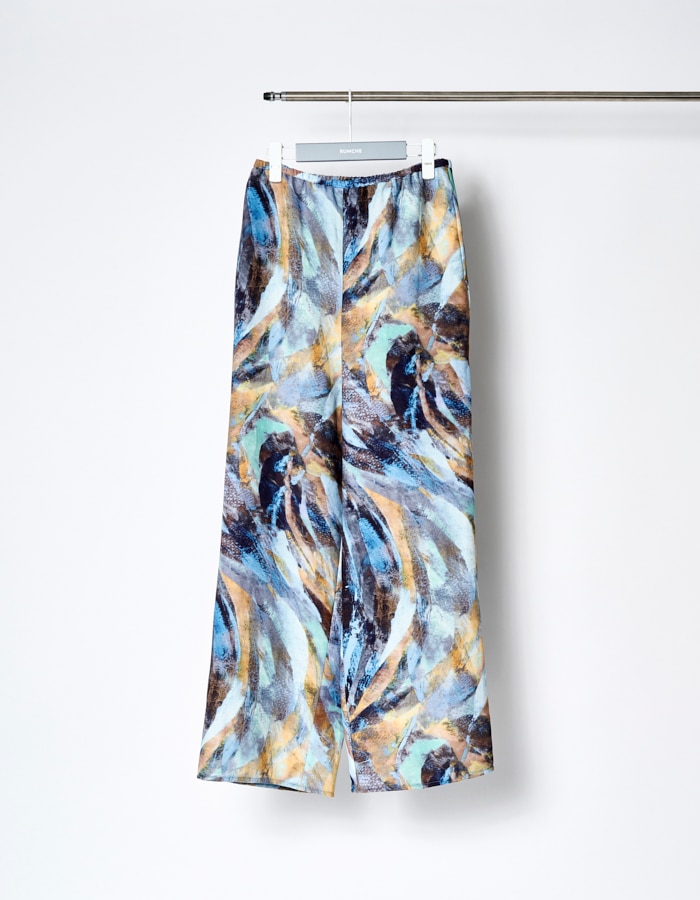Wing Print Trousers / blue | BOTTOMS,PANTS | RUMCHE OFFICIAL