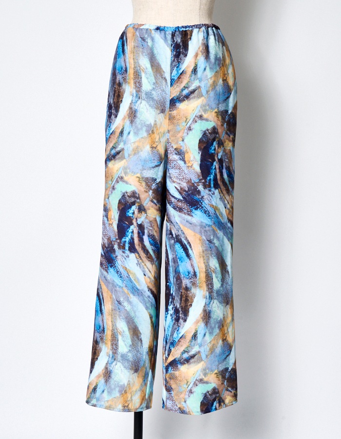 パンツ RUMCHE Water Print Trousers Wing Print Trousers / blue | BOTTOMS,PANTS | RUMCHE OFFICIAL